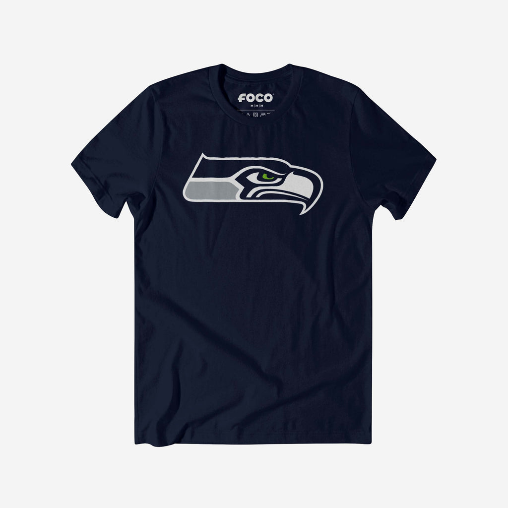 Seattle Seahawks Primary Logo T-Shirt FOCO Navy S - FOCO.com