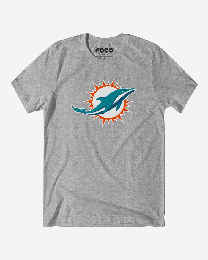 Miami Dolphins Primary Logo T-Shirt FOCO Athletic Heather S - FOCO.com