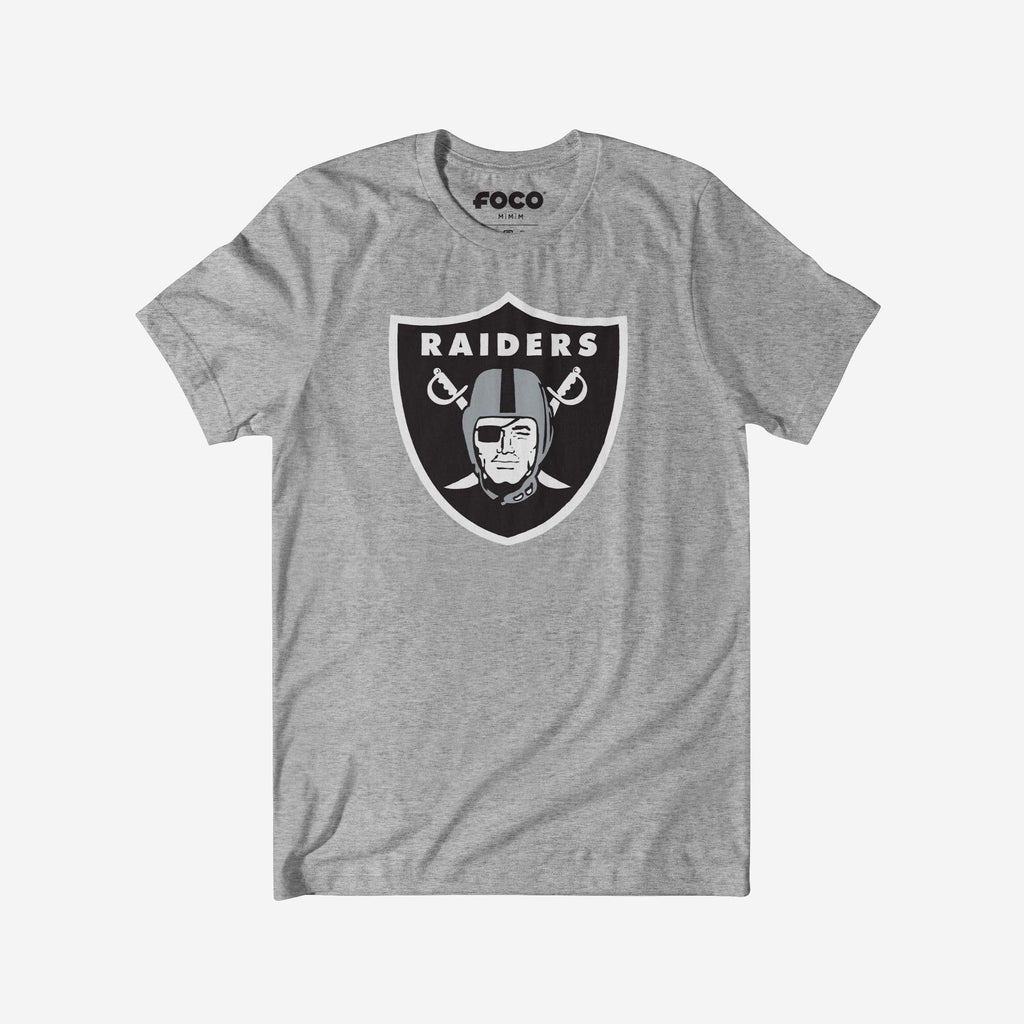 Las Vegas Raiders Primary Logo T-Shirt FOCO Athletic Heather S - FOCO.com