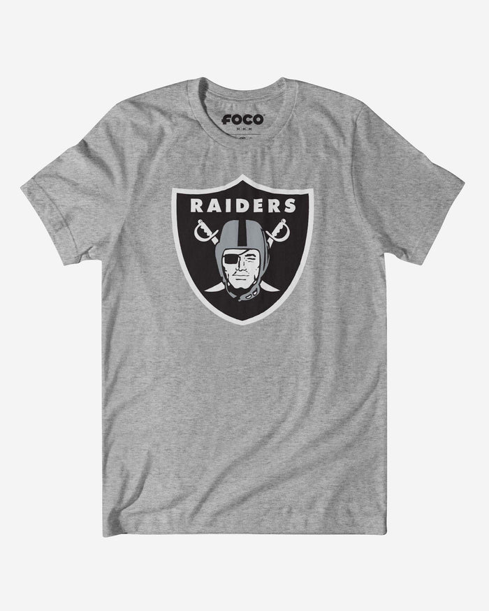 Las Vegas Raiders Primary Logo T-Shirt FOCO Athletic Heather S - FOCO.com