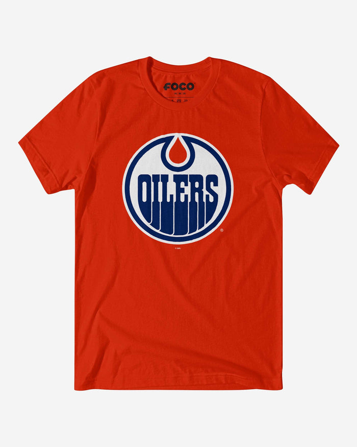 Edmonton Oilers Primary Logo T-Shirt FOCO Poppy S - FOCO.com