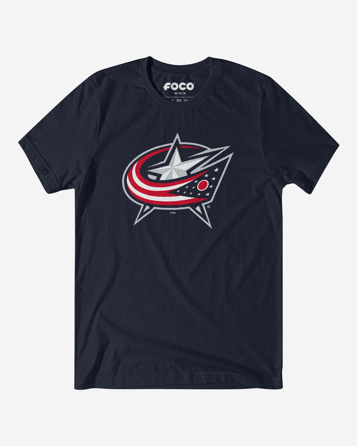 Columbus Blue Jackets Primary Logo T-Shirt FOCO Navy S - FOCO.com