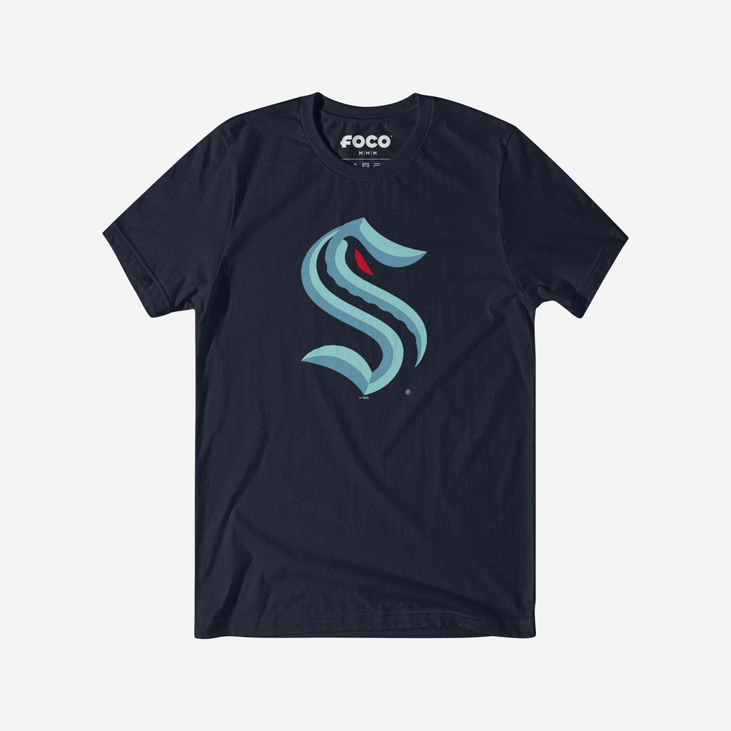 Seattle Kraken Primary Logo T-Shirt FOCO Navy S - FOCO.com