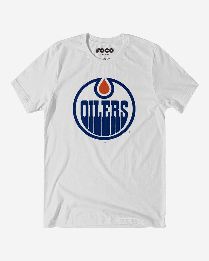 Edmonton Oilers Primary Logo T-Shirt FOCO White S - FOCO.com