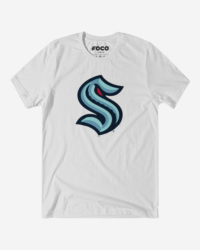 Seattle Kraken Primary Logo T-Shirt FOCO White S - FOCO.com