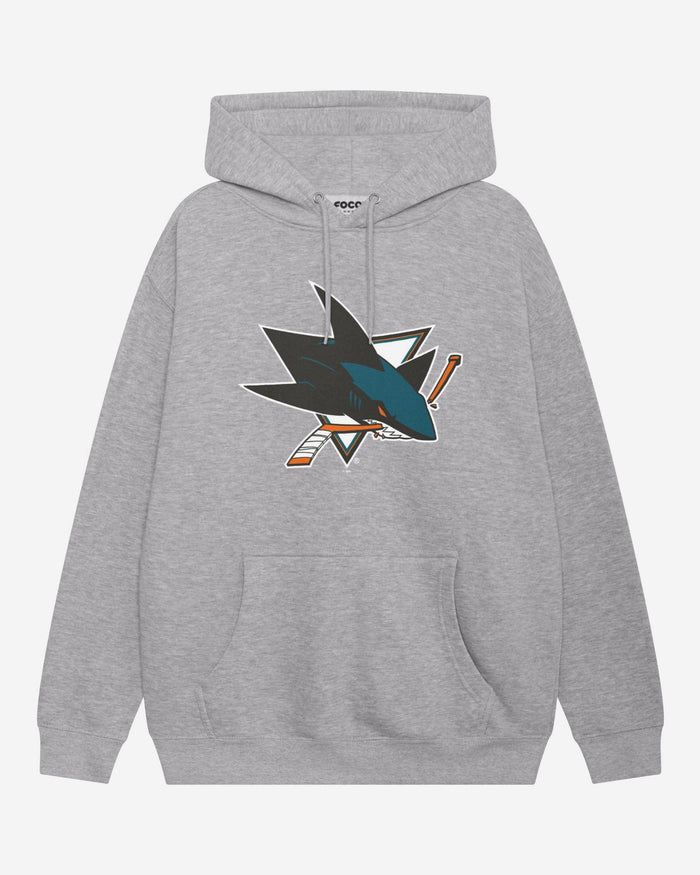 San Jose Sharks Primary Logo Hoodie FOCO Athletic Heather S - FOCO.com