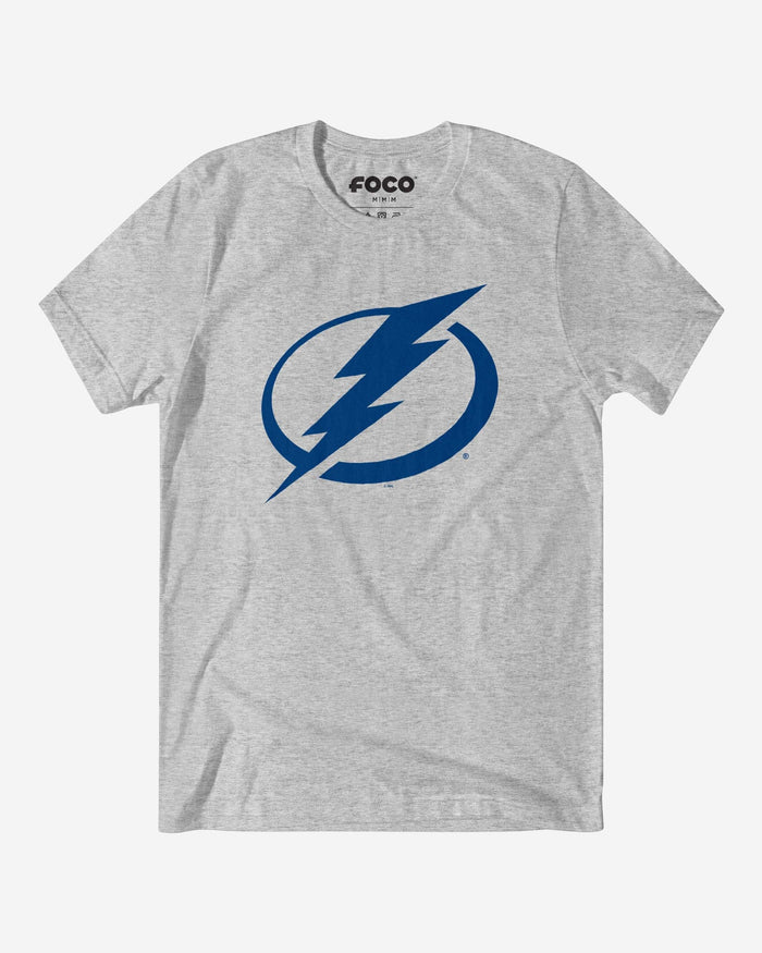 Tampa Bay Lightning Primary Logo T-Shirt FOCO Athletic Heather S - FOCO.com