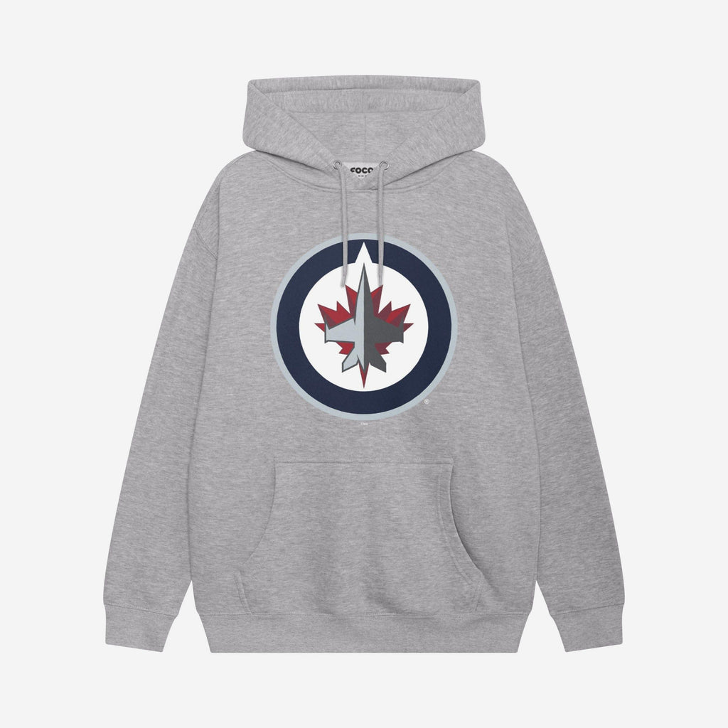 Winnipeg Jets Primary Logo Hoodie FOCO Athletic Heather S - FOCO.com