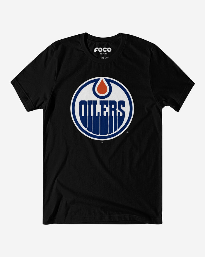 Edmonton Oilers Primary Logo T-Shirt FOCO Black S - FOCO.com