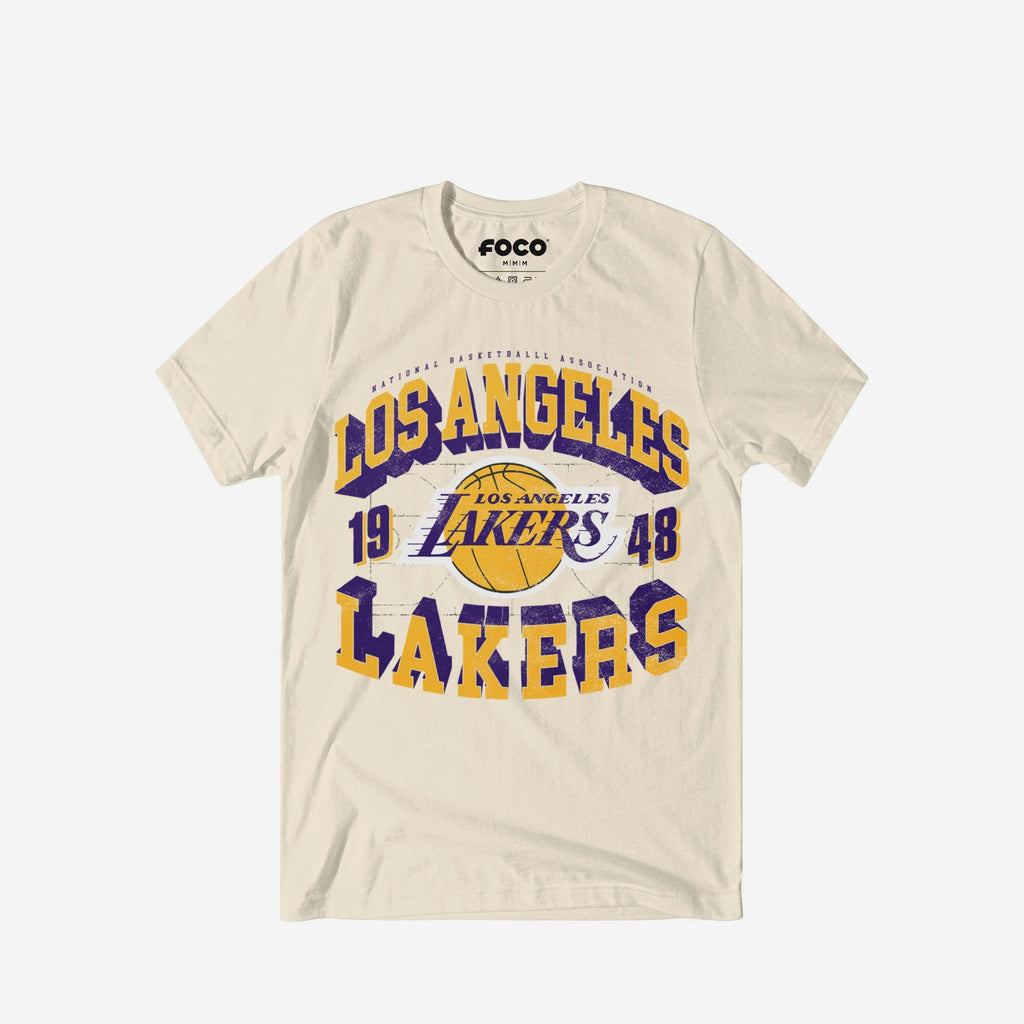 Los Angeles Lakers Court Arched Wordmark T-Shirt FOCO S - FOCO.com
