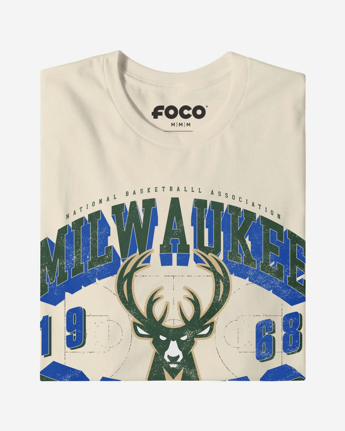 Milwaukee Bucks Court Arched Wordmark T-Shirt FOCO S - FOCO.com