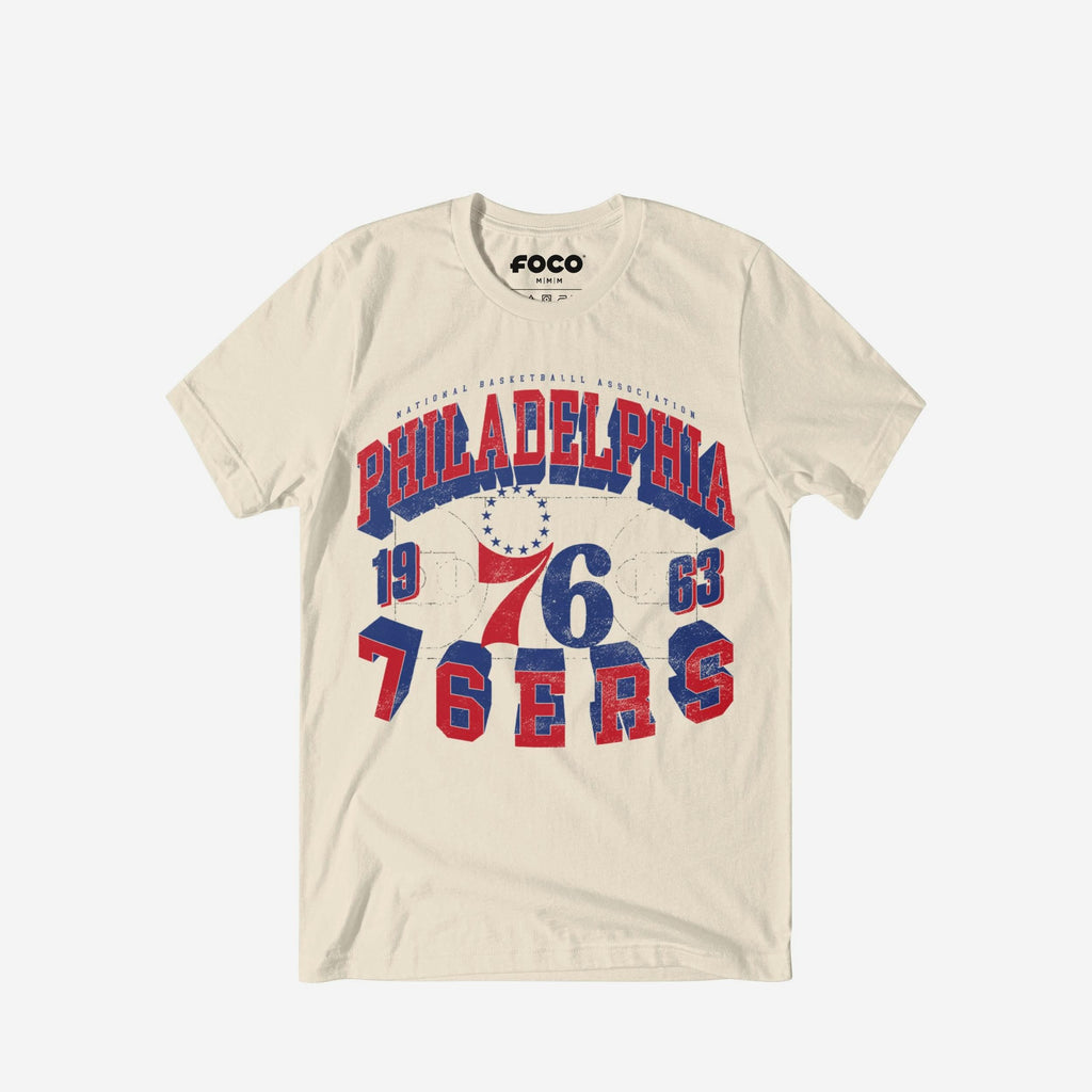Philadelphia 76ers Court Arched Wordmark T-Shirt FOCO S - FOCO.com