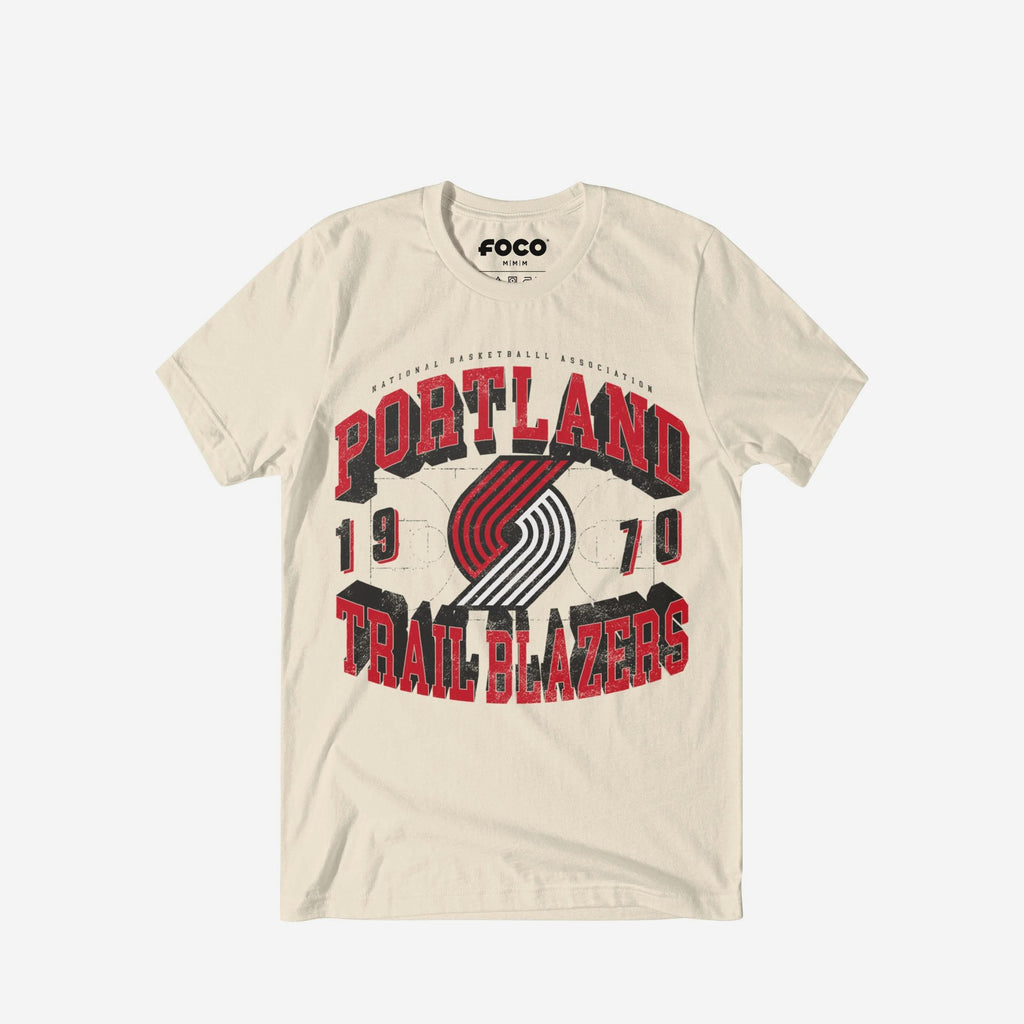 Portland Trail Blazers Court Arched Wordmark T-Shirt FOCO S - FOCO.com