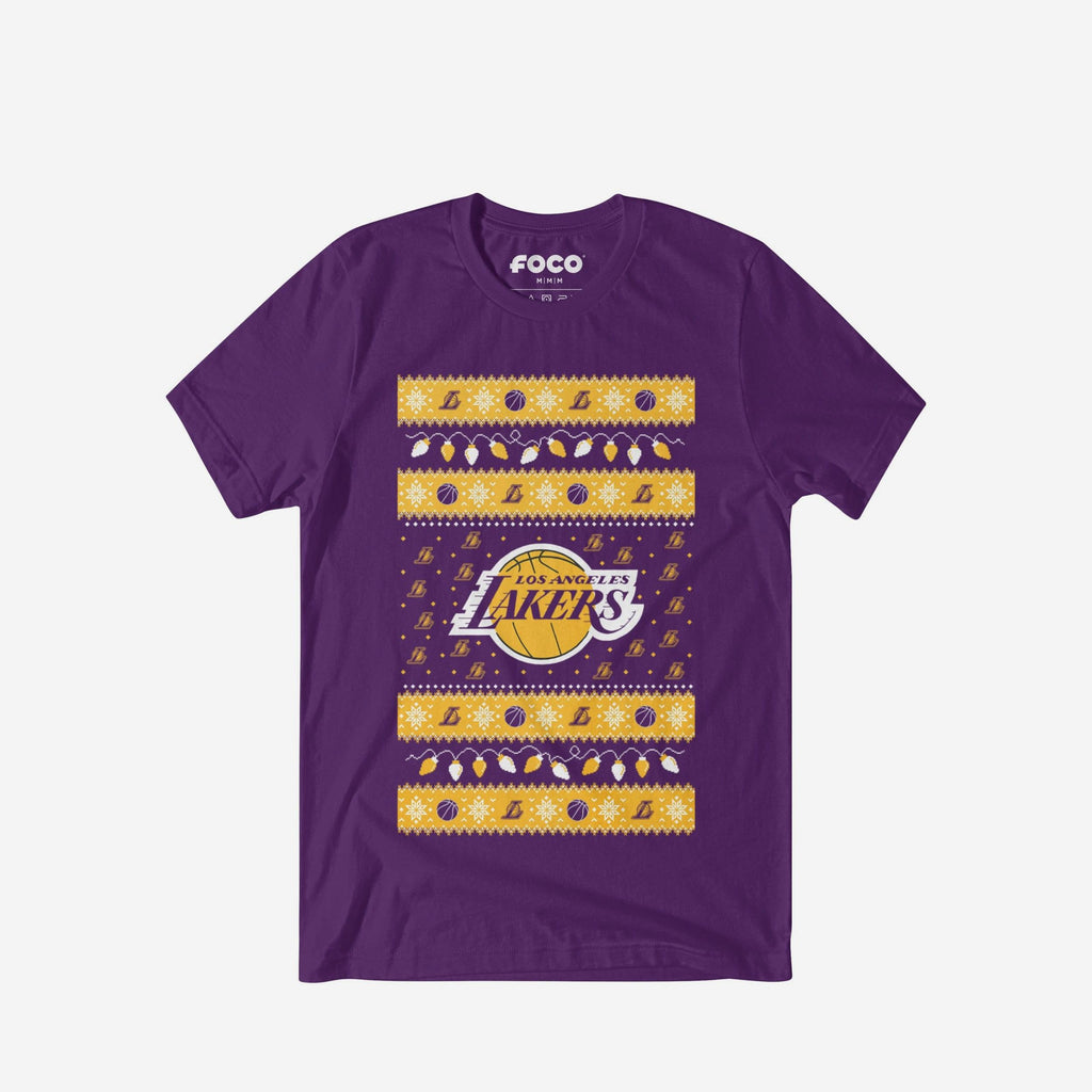Los Angeles Lakers Holiday Lights Sweater T-Shirt FOCO S - FOCO.com