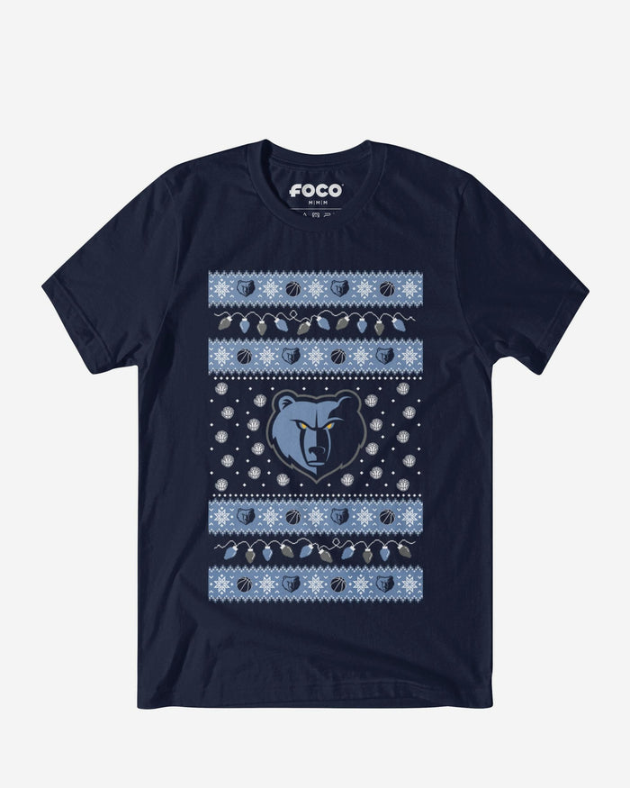 Memphis Grizzlies Holiday Lights Sweater T-Shirt FOCO S - FOCO.com
