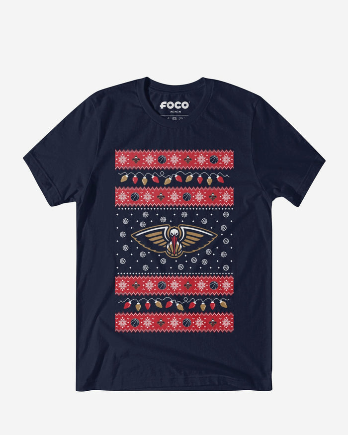 New Orleans Pelicans Holiday Lights Sweater T-Shirt FOCO S - FOCO.com