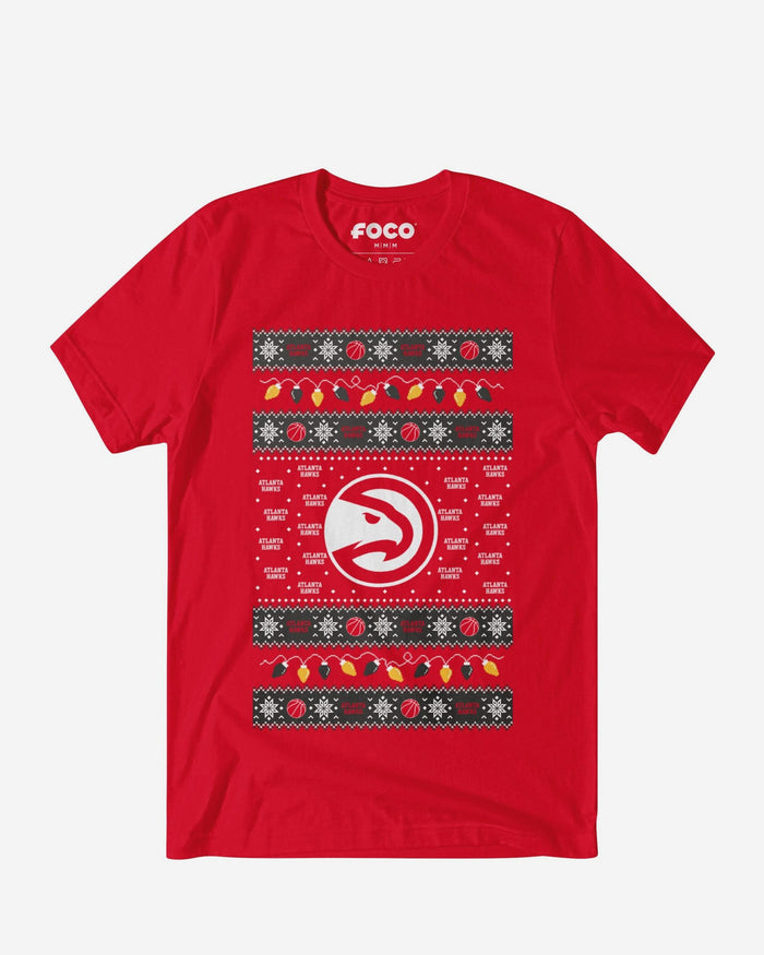 Atlanta Hawks Holiday Lights Sweater T-Shirt FOCO S - FOCO.com