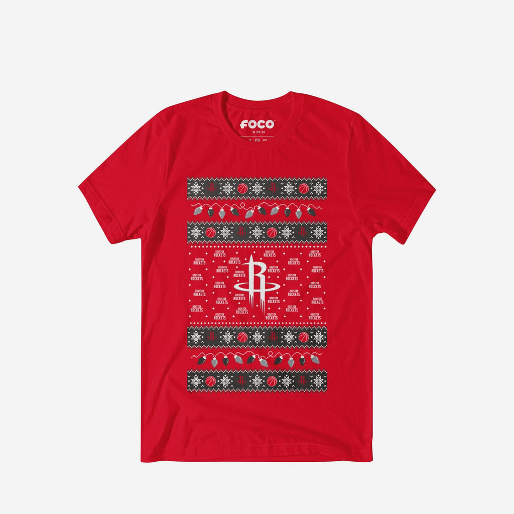 Houston Rockets Holiday Lights Sweater T-Shirt FOCO S - FOCO.com