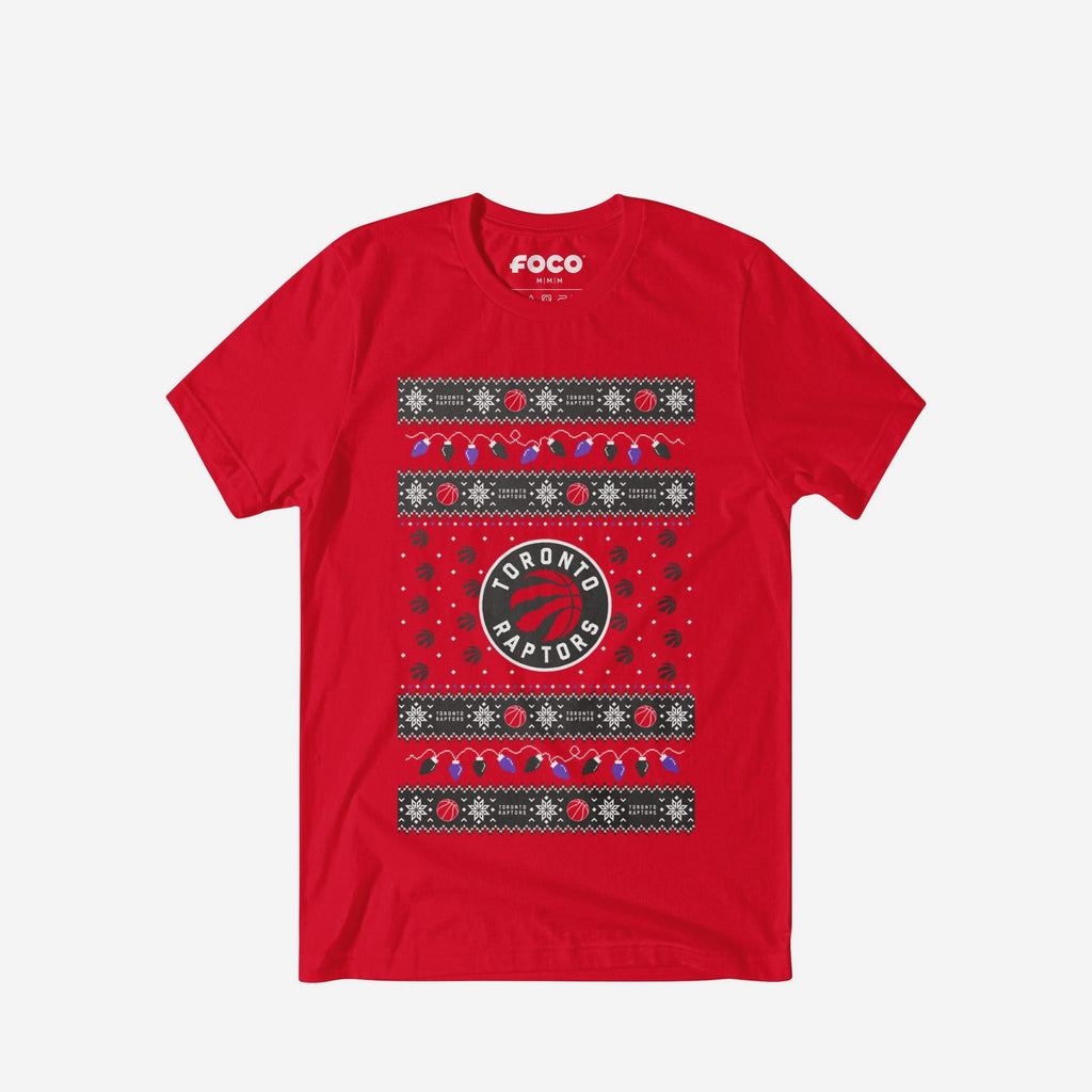 Toronto Raptors Holiday Lights Sweater T-Shirt FOCO S - FOCO.com