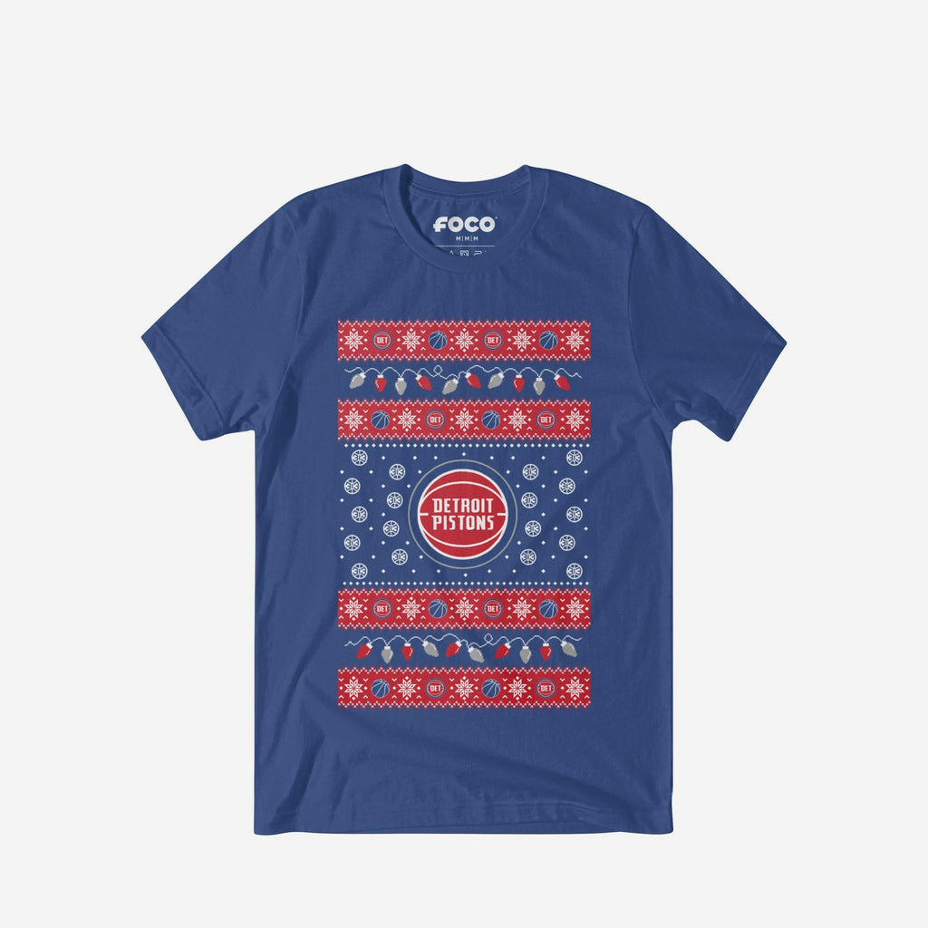 Detroit Pistons Holiday Lights Sweater T-Shirt FOCO S - FOCO.com