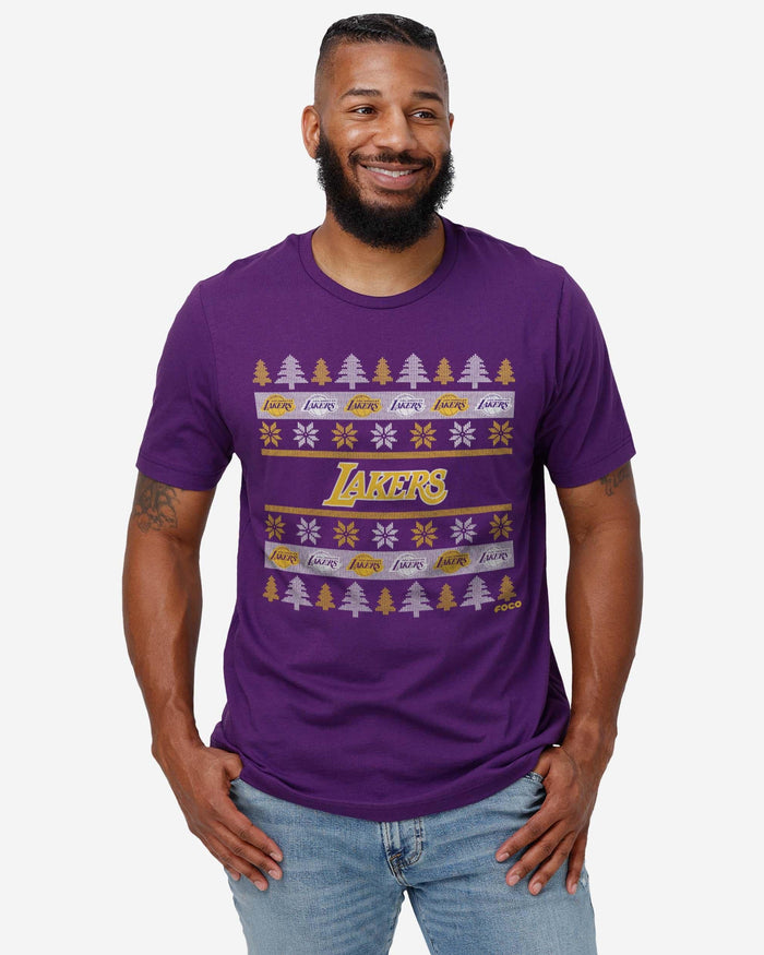 Los Angeles Lakers Holiday Sweater T-Shirt FOCO - FOCO.com