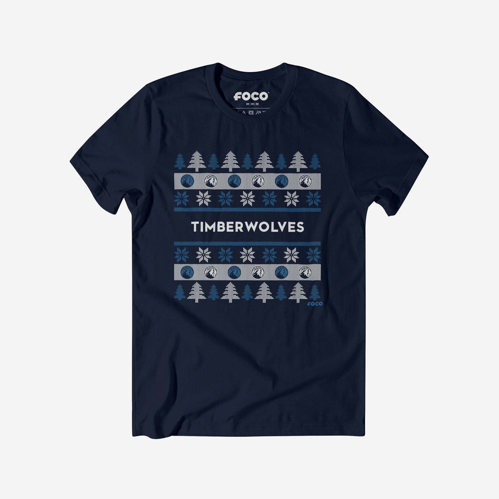 Minnesota Timberwolves Holiday Sweater T-Shirt FOCO S - FOCO.com