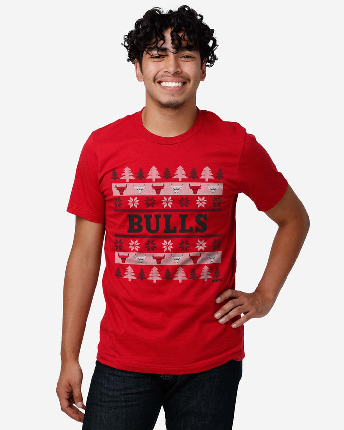 Chicago Bulls Holiday Sweater T-Shirt FOCO - FOCO.com