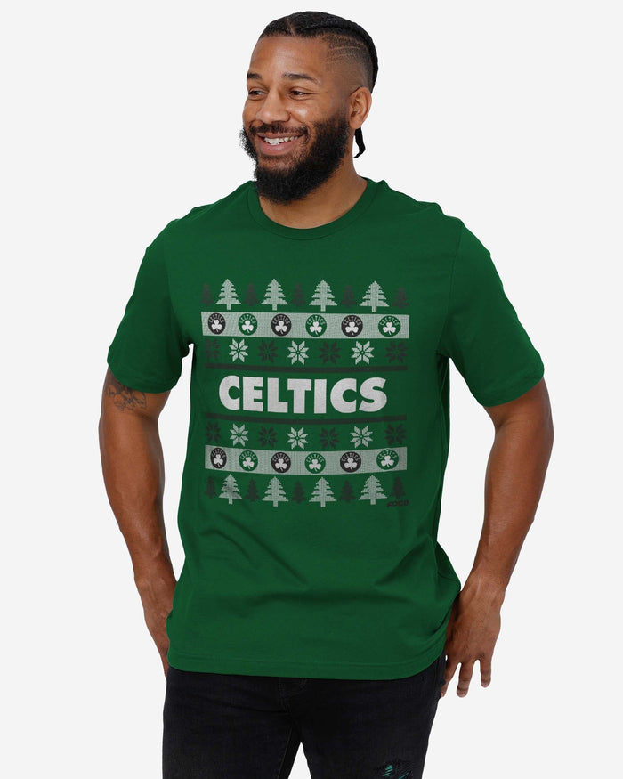 Boston Celtics Holiday Sweater T-Shirt FOCO - FOCO.com