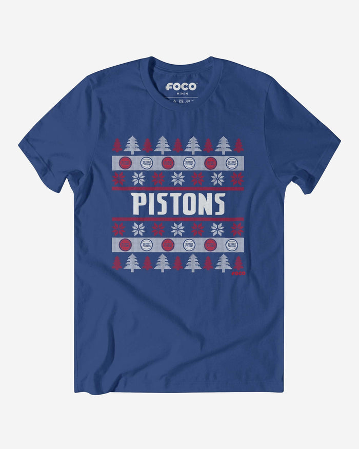 Detroit Pistons Holiday Sweater T-Shirt FOCO S - FOCO.com