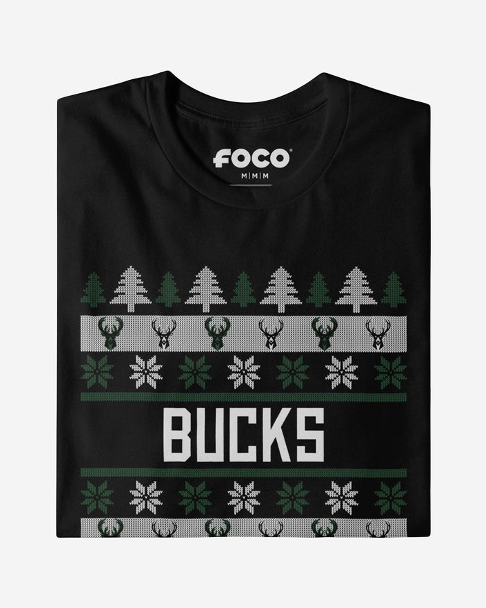 Milwaukee Bucks Holiday Sweater T-Shirt FOCO - FOCO.com