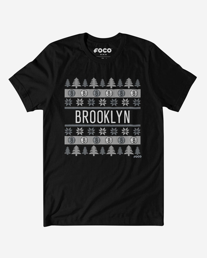 Brooklyn Nets Holiday Sweater T-Shirt FOCO S - FOCO.com