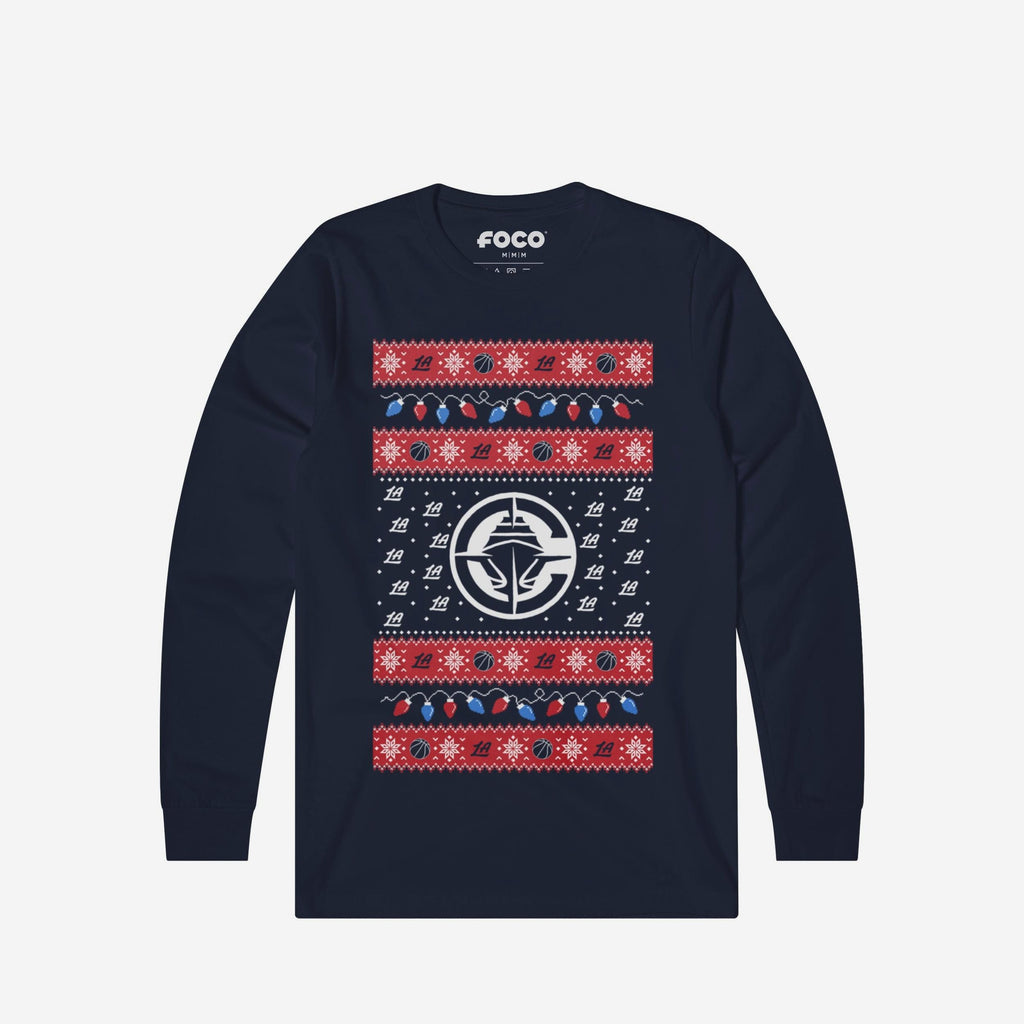 Los Angeles Clippers Holiday Lights Sweater Long Sleeve T-Shirt FOCO S - FOCO.com