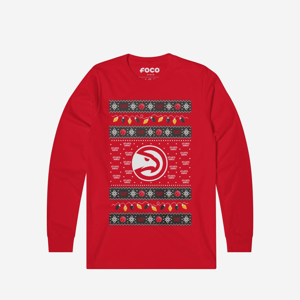Atlanta Hawks Holiday Lights Sweater Long Sleeve T-Shirt FOCO S - FOCO.com