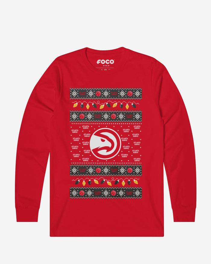 Atlanta Hawks Holiday Lights Sweater Long Sleeve T-Shirt FOCO S - FOCO.com
