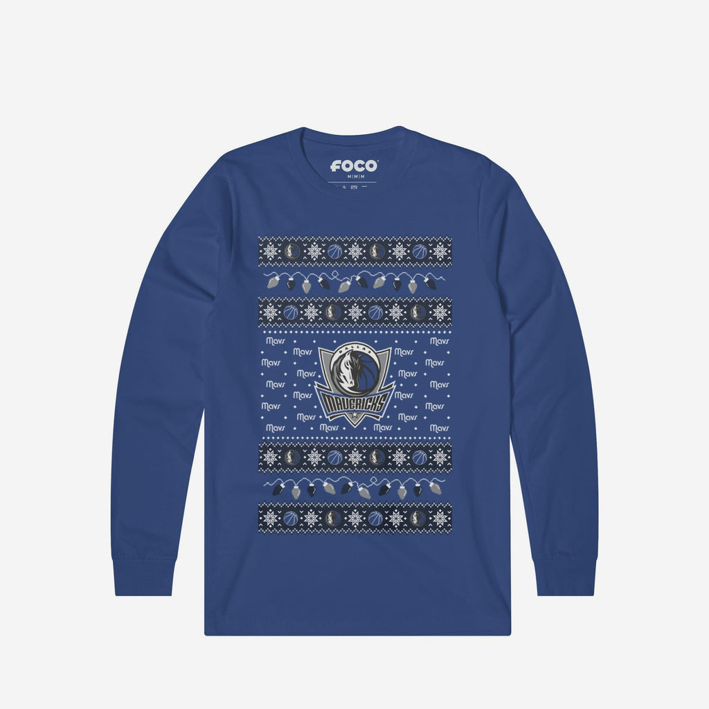 Dallas Mavericks Holiday Lights Sweater Long Sleeve T-Shirt FOCO S - FOCO.com