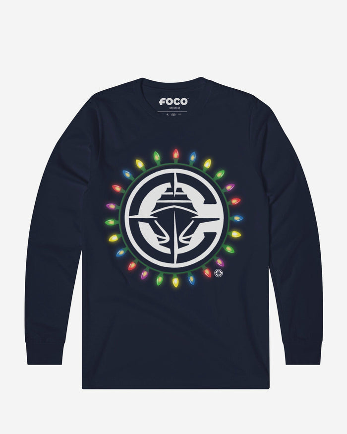 Los Angeles Clippers Primary Logo Holiday Lights Long Sleeve T-Shirt FOCO S - FOCO.com