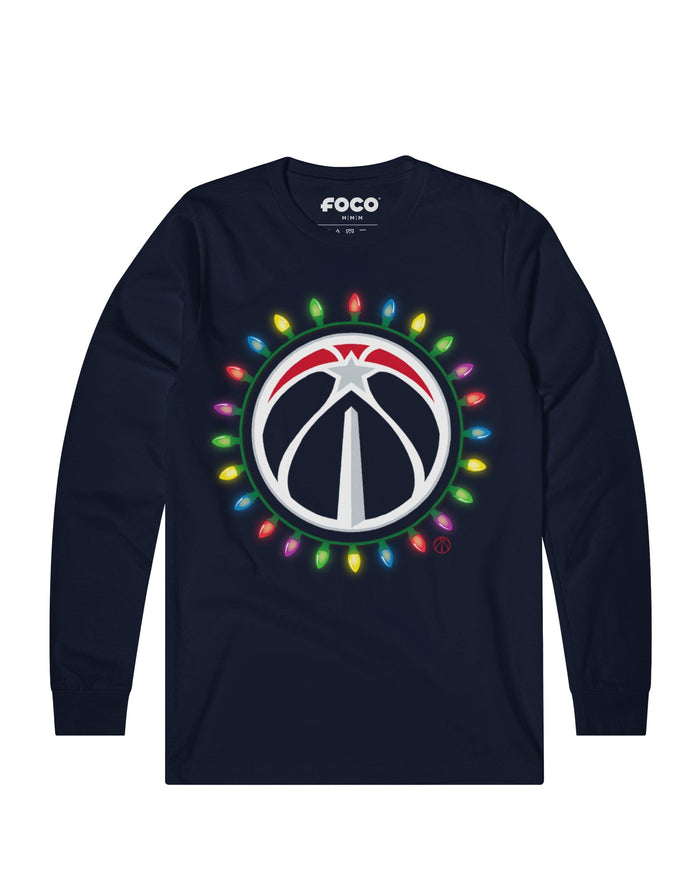 Washington Wizards Primary Logo Holiday Lights Long Sleeve T-Shirt