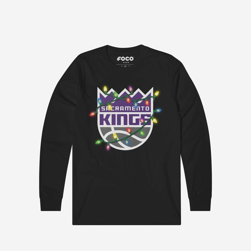 Sacramento Kings Primary Logo Holiday Lights Long Sleeve T-Shirt FOCO S - FOCO.com