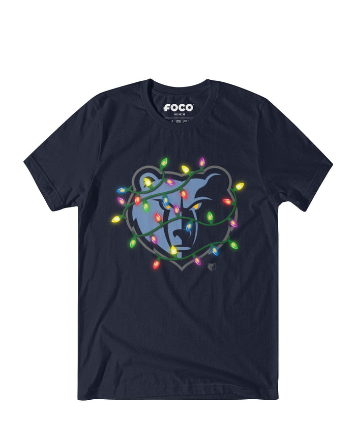 Memphis Grizzlies Primary Logo Holiday Lights T-Shirt