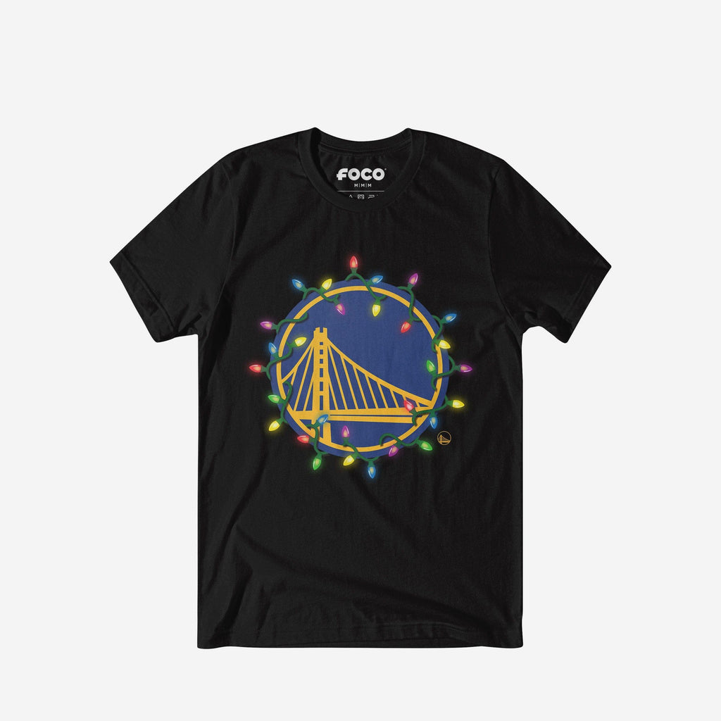 Golden State Warriors Primary Logo Holiday Lights T-Shirt FOCO S - FOCO.com