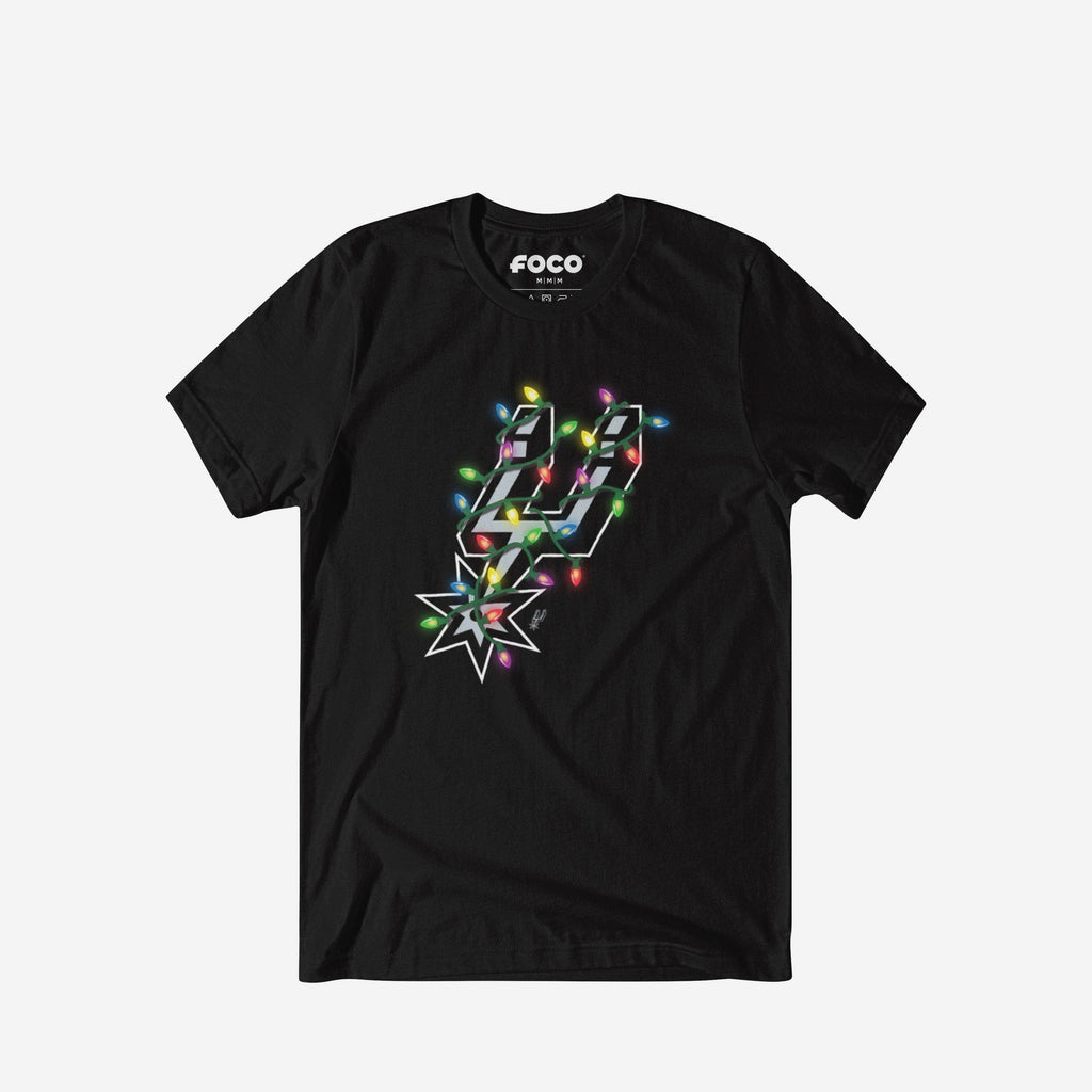 San Antonio Spurs Primary Logo Holiday Lights T-Shirt