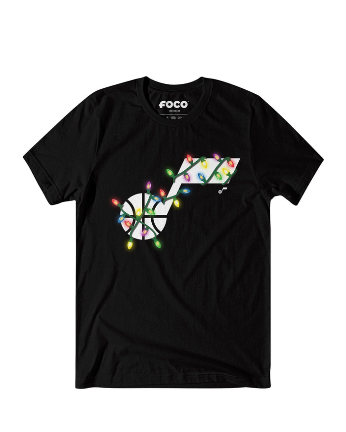 Utah Jazz Primary Logo Holiday Lights T-Shirt