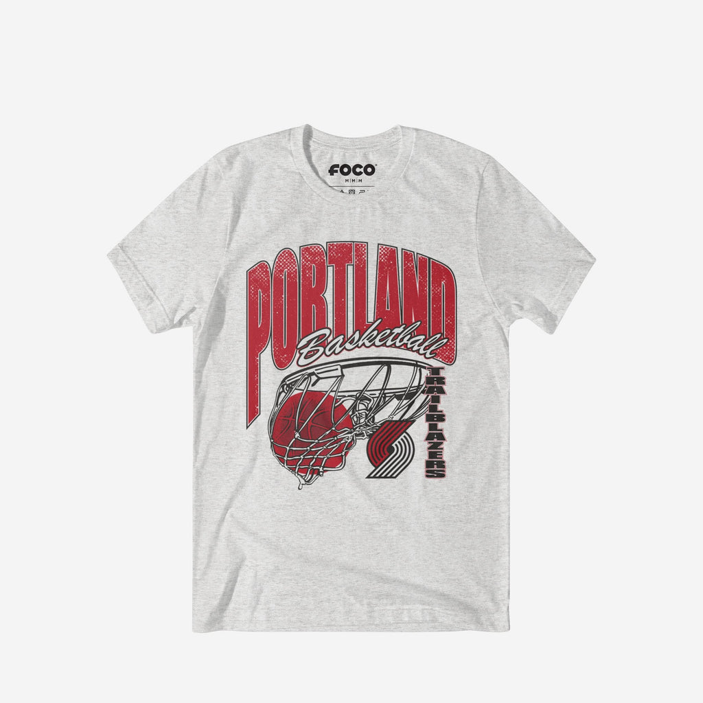 Portland Trail Blazers Script Swish T-Shirt FOCO S - FOCO.com