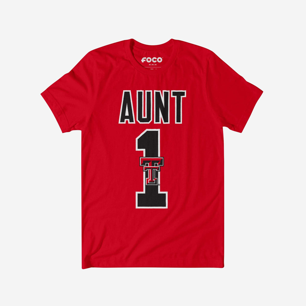 Texas Tech Red Raiders Number 1 Aunt T-Shirt FOCO S - FOCO.com