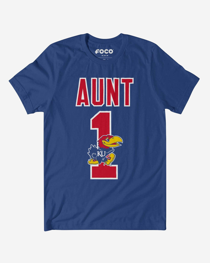 Kansas Jayhawks Number 1 Aunt T-Shirt FOCO S - FOCO.com