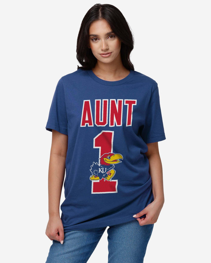 Kansas Jayhawks Number 1 Aunt T-Shirt FOCO - FOCO.com