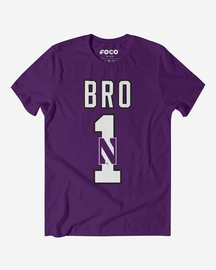 Northwestern Wildcats Number 1 Bro T-Shirt FOCO S - FOCO.com