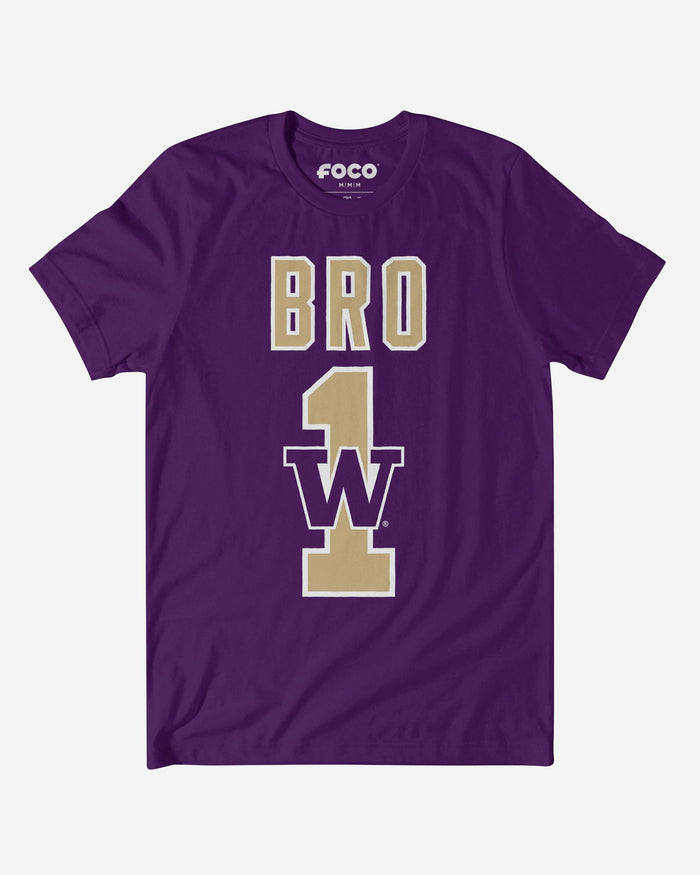 Washington Huskies Number 1 Bro T-Shirt FOCO S - FOCO.com