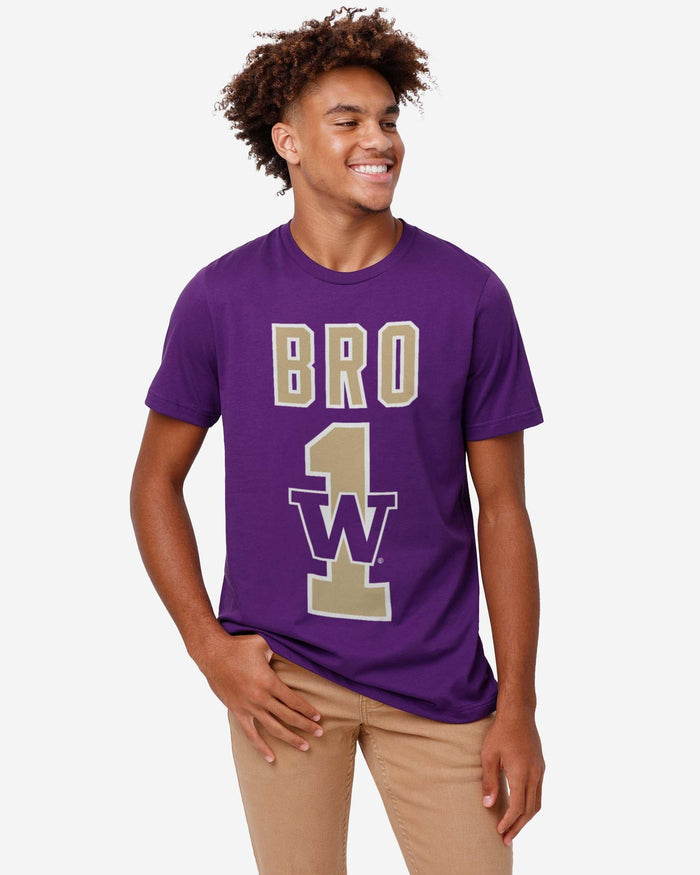 Washington Huskies Number 1 Bro T-Shirt FOCO - FOCO.com