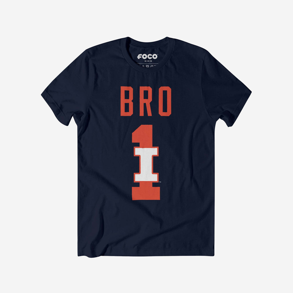 Illinois Fighting Illini Number 1 Bro T-Shirt FOCO S - FOCO.com